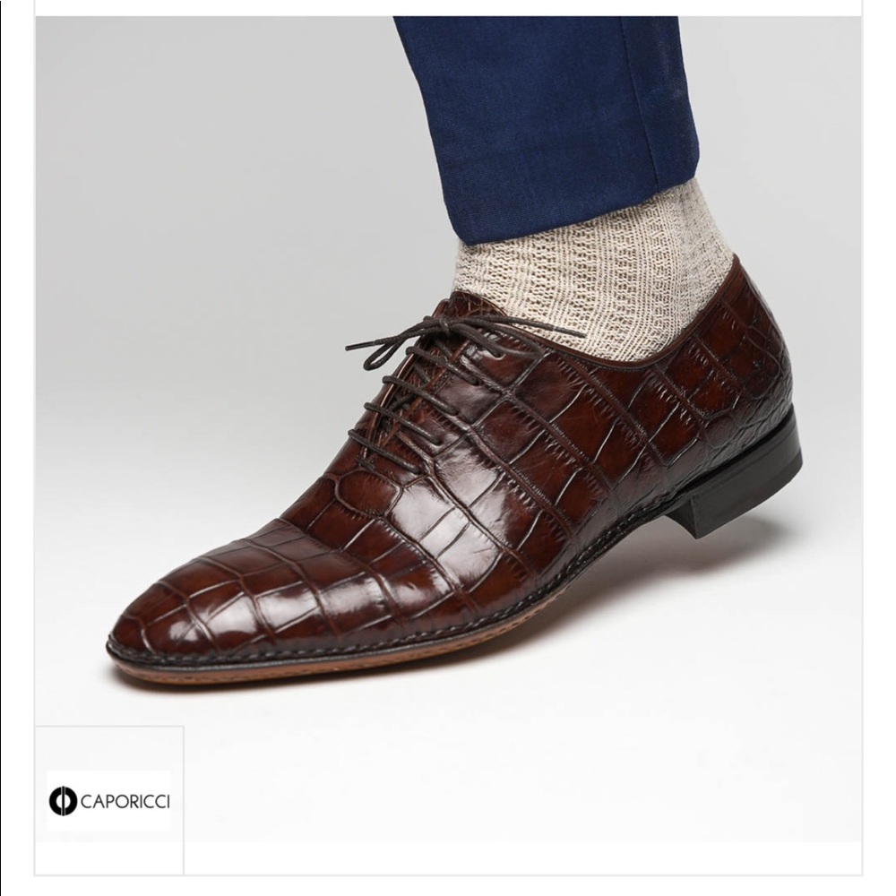 CAPORICCI 2543 Brown Alligator shoes - Picture 4 of 15
